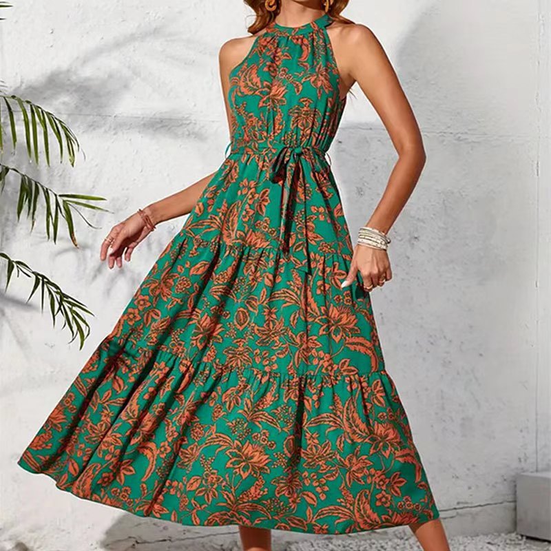 Boho Floral Elizabeth Ainsley Sleeveless Summer Dress