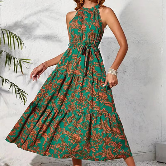 Boho Floral Elizabeth Ainsley Sleeveless Summer Dress