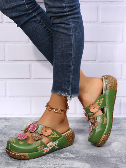 Boho Floral Elizabeth Ainsley Round Toe Sandals