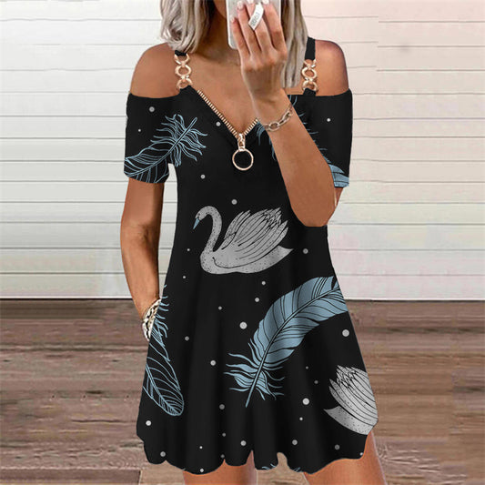 Chic Print Short Sleeve Dress by Elizabeth Ainsley