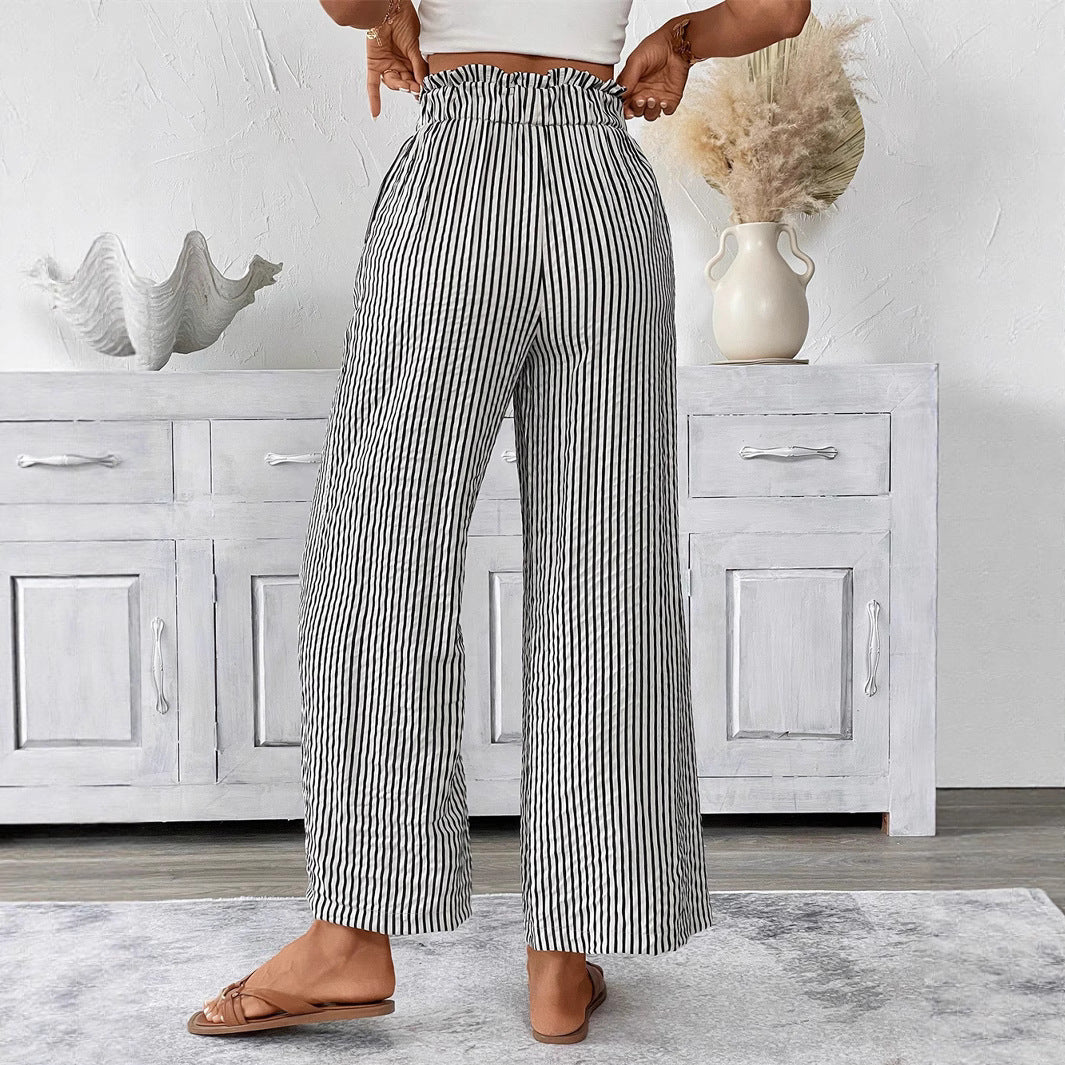 Striped Straight-Leg Pants by Elizabeth Ainsley
