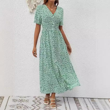 Elegant V-Neck Split Dress by Elizabeth Ainsley