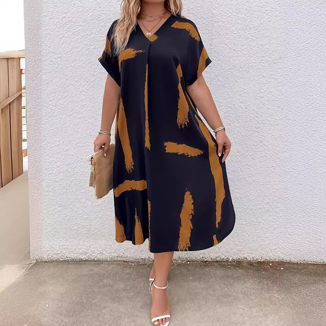 Modern Geometric Elizabeth Ainsley Dolman Maxi Dress