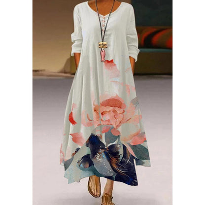 Artistic Floral Swing Dress by Elizabeth Ainsley
