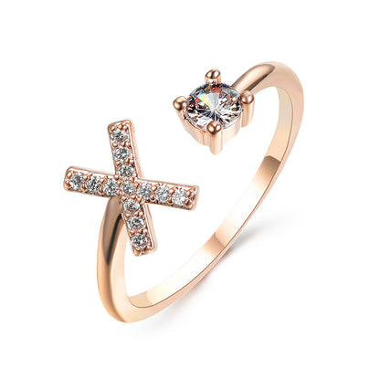 Personalized Diamond Initial Ring