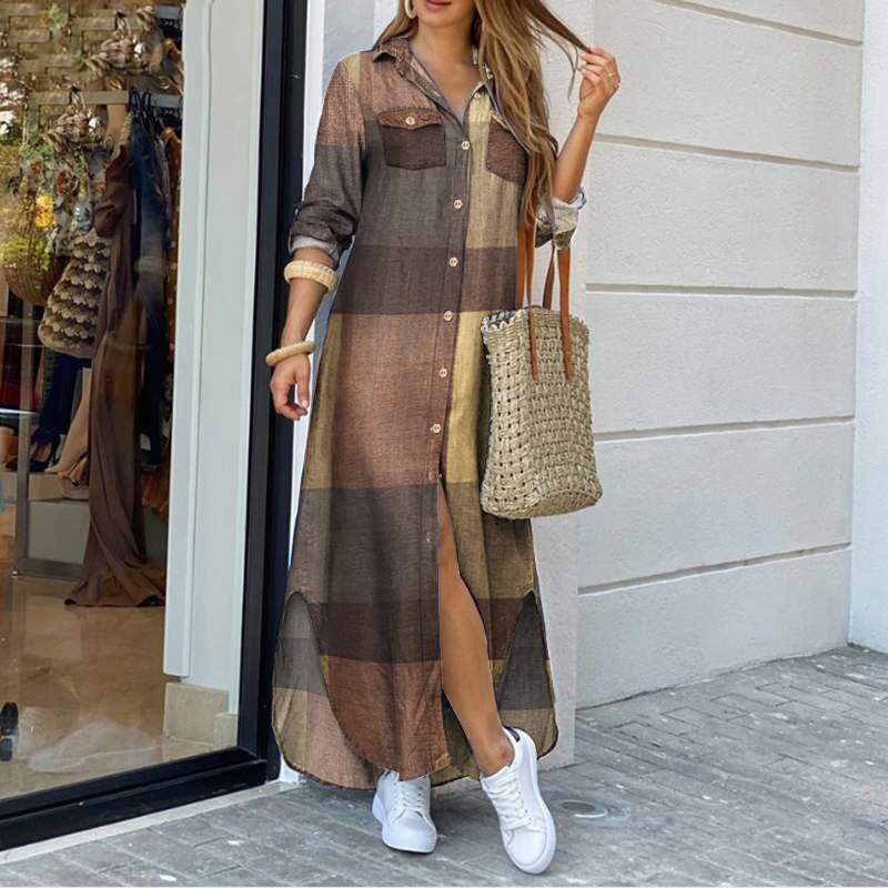 Vibrant Print Elizabeth Ainsley Shirt Dress