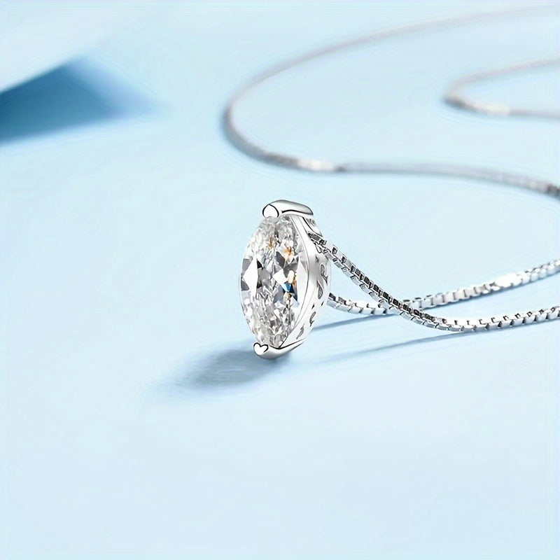 Marquise-Cut Crystal Pendant Necklace