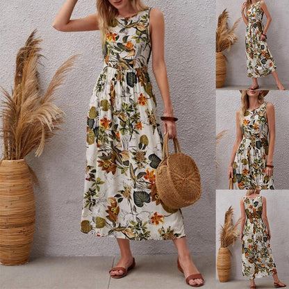Floral A-Line Cotton Dress by Elizabeth Ainsley