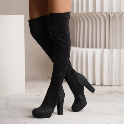 Melanie | VelourRise Orthopedic Over-the-Knee Heel Boots
