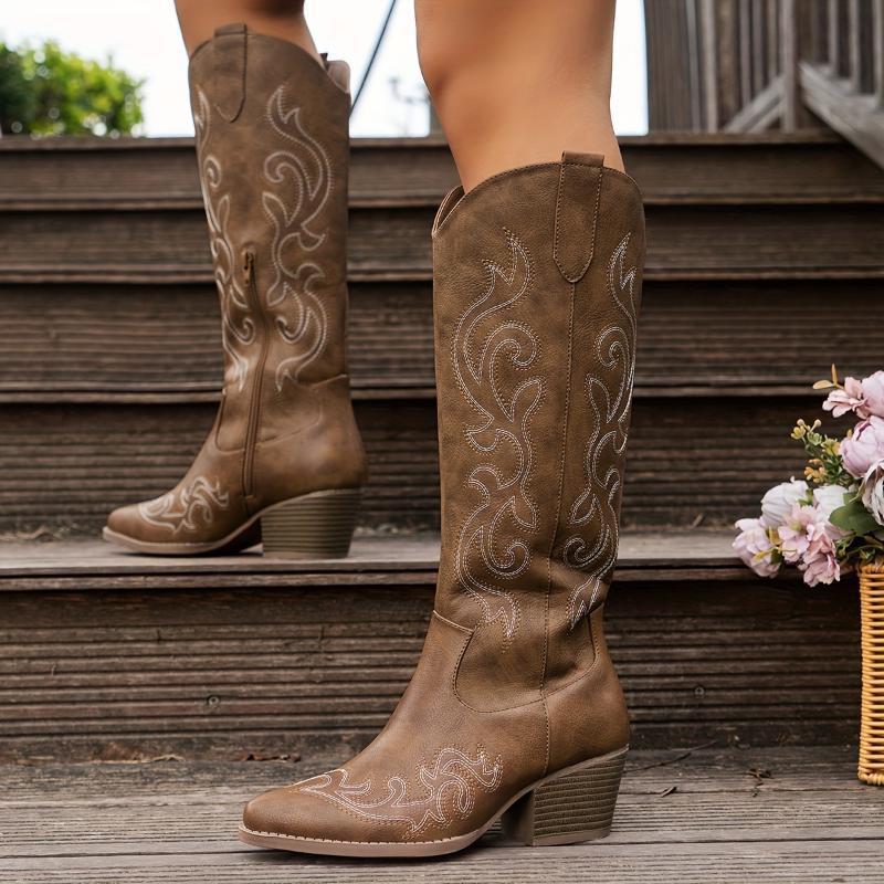 Elizabeth Ainsley Denim Boots - Embroidered Comfort Style