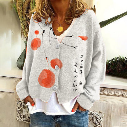 Vibrant Abstract Elizabeth Ainsley Casual Cardigan