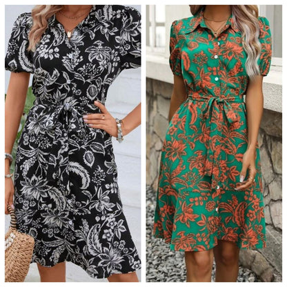 Floral Button-Up Elizabeth Ainsley Summer Shirt Dress