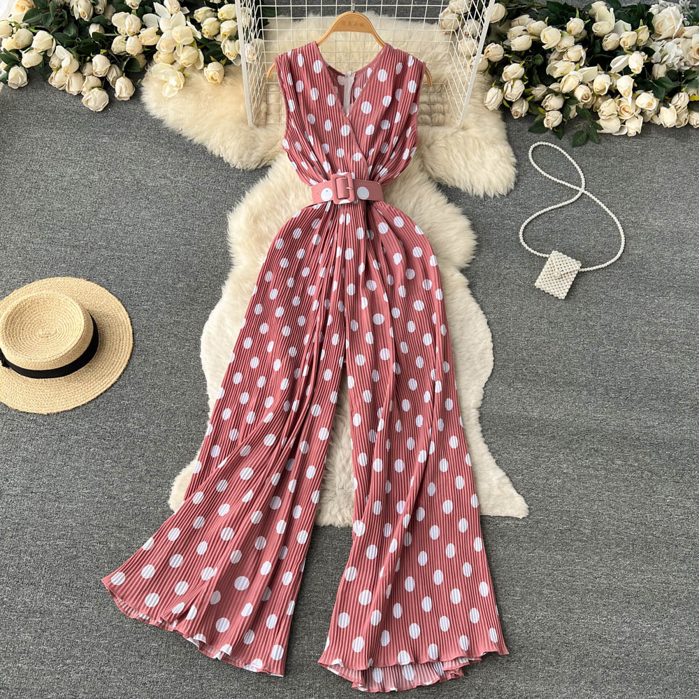 Chic Polka Dot Chiffon Jumpsuit by Elizabeth Ainsley