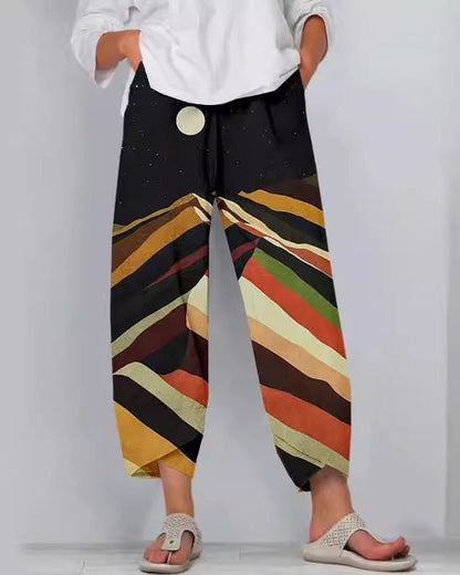 Artful Linen Elizabeth Ainsley 3D Pattern Pants