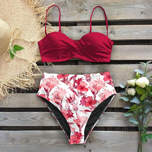 Floral High Waist Bikini by Elizabeth Ainsley