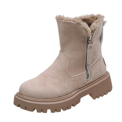 Sabrina | Orthopedic Fur-Collar Suede Side-Zip Chunky Winter Boots