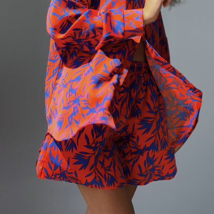 Vibrant Maple Leaf Elizabeth Ainsley Printed Shirt Set
