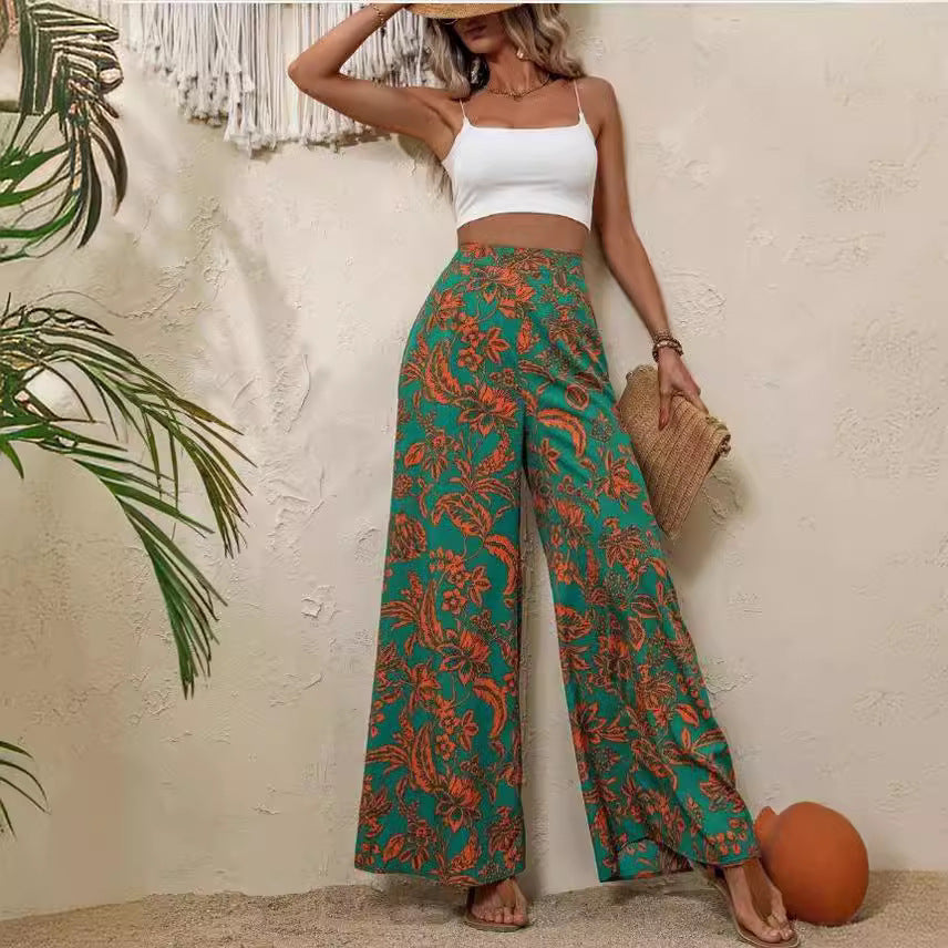 Elegant Floral Wide Leg Pants by Elizabeth Ainsley