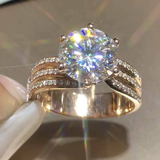 Radiant Rose Gold Split Shank Halo Engagement Ring