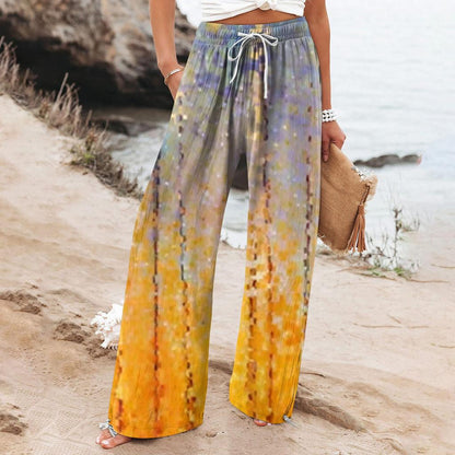 Boho Botanical Elizabeth Ainsley Women's Wide-Leg Pants