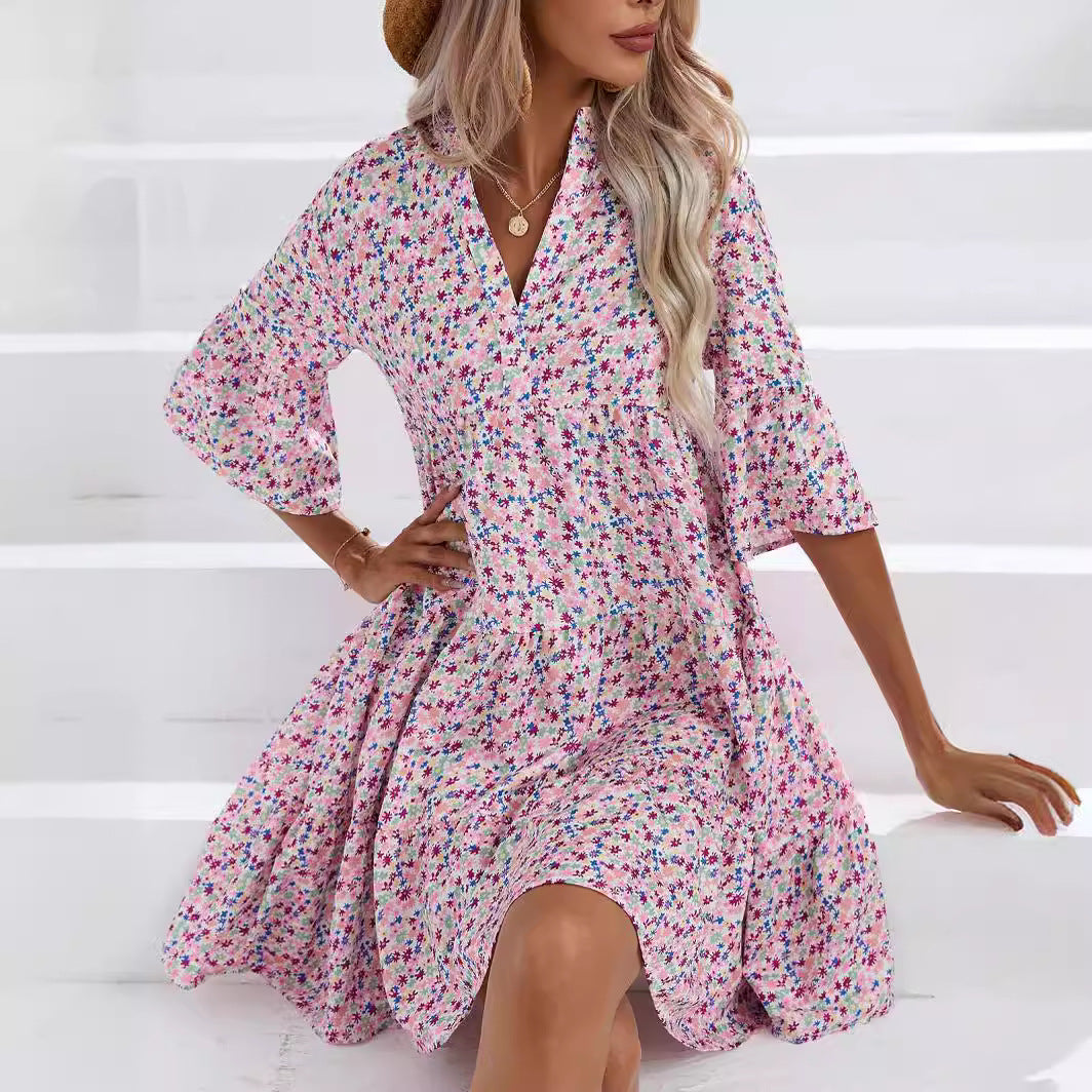Boho V-Neck Summer Dress by Elizabeth Ainsley