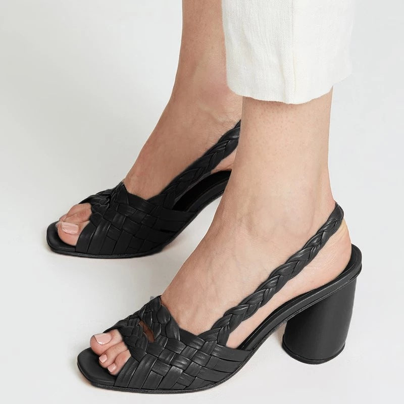 Chic Woven Heeled Sandals by Elizabeth Ainsley