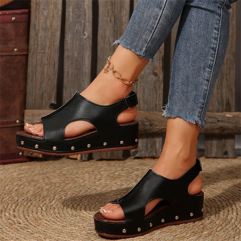 Chic Platform Peep Toe Sandals by Elizabeth Ainsley