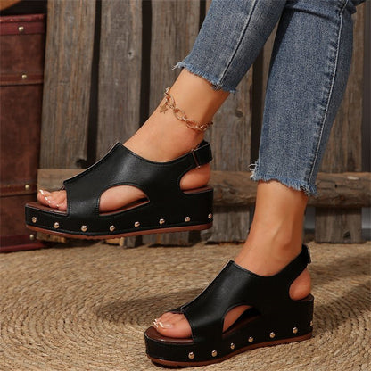 Chic Platform Peep Toe Sandals by Elizabeth Ainsley