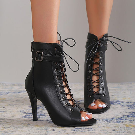 Elizabeth Ainsley Peep Toe Sandals - Breathable Comfort