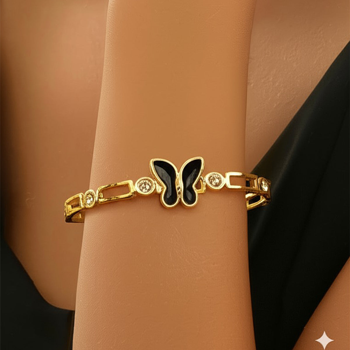 Butterfly Charm Bracelet with Crystal Accents
