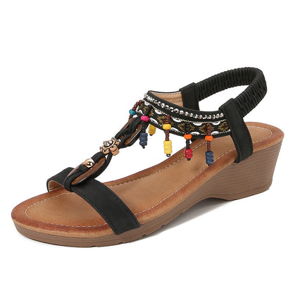 Chic Rhinestone Wedge Sandals by Elizabeth Ainsley