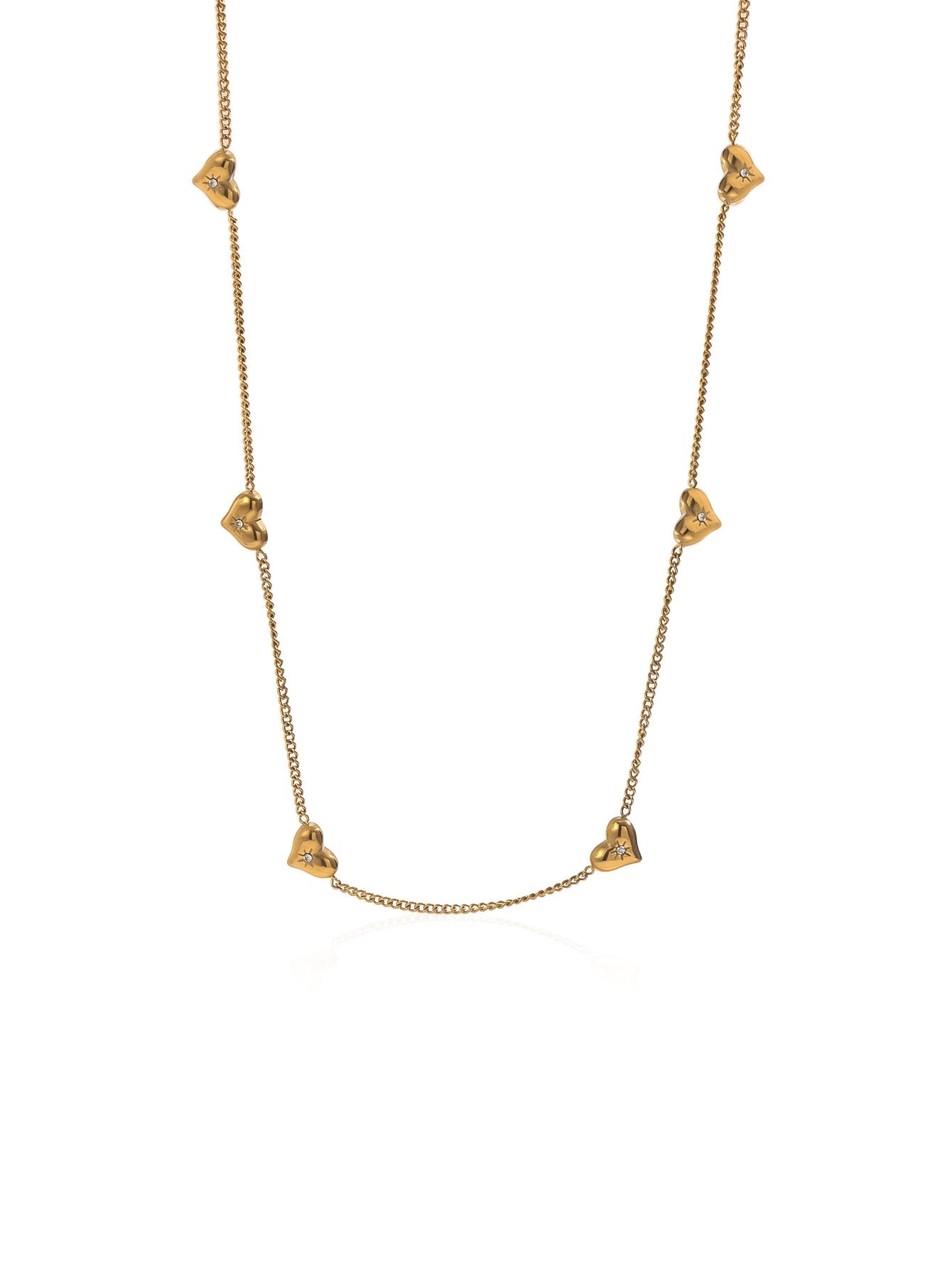 Delicate Heart Charm Necklace with Fine Chain