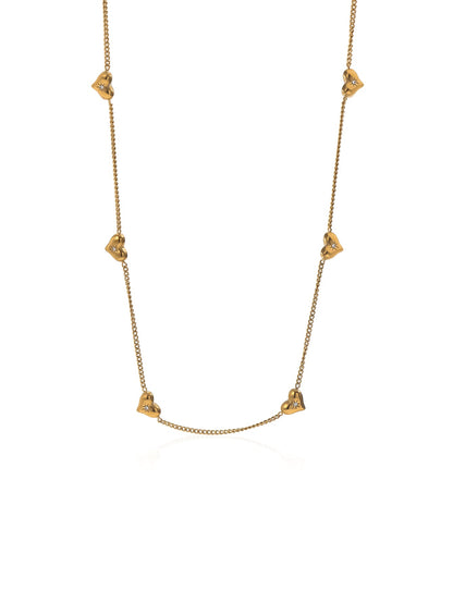 Delicate Heart Charm Necklace with Fine Chain