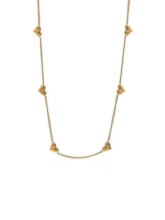 Delicate Heart Charm Necklace with Fine Chain