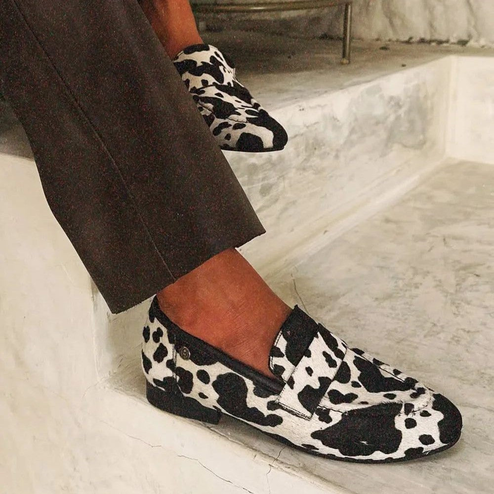 Cowprint Round-Toe Plus Shoes by Elizabeth Ainsley