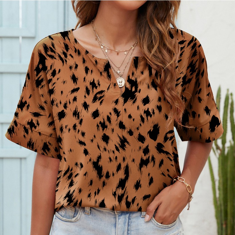 Printed V-Neck Everyday Top by Elizabeth Ainsley