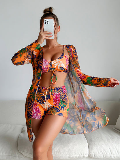 Vibrant Print Elizabeth Ainsley Three-Piece Bikini Set