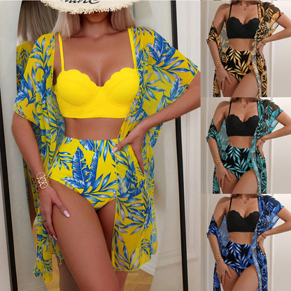 Vibrant Maple Leaf High Waist Bikini by Elizabeth Ainsley