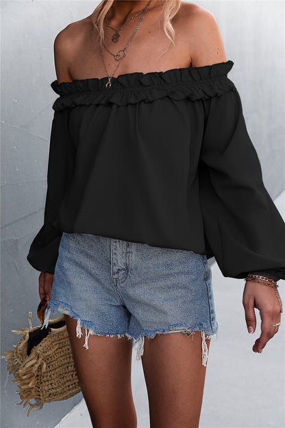 Chic Off-Shoulder Lantern Sleeve Top Elizabeth Ainsley