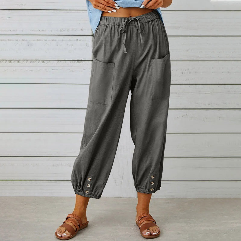 Relaxed Cotton Linen Pants Elizabeth Ainsley