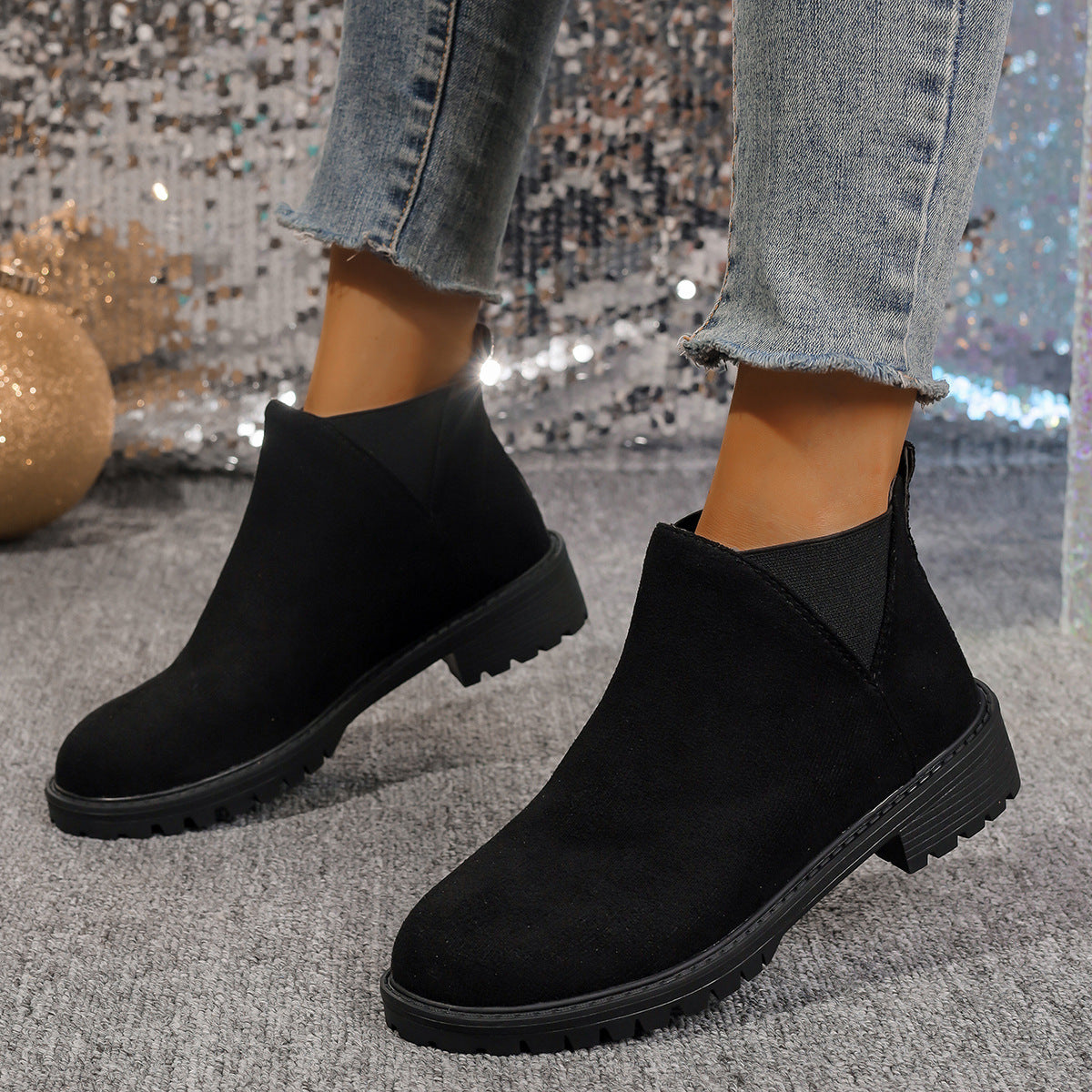 Elizabeth Ainsley Women's Chunky Heel Martin Boots