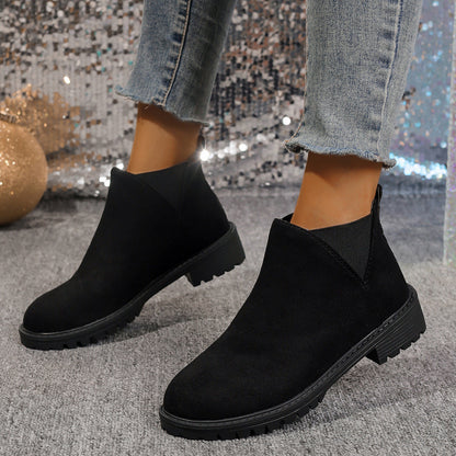 Elizabeth Ainsley Women's Chunky Heel Martin Boots