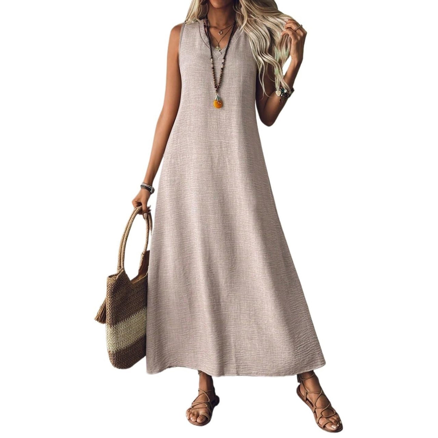 Chic Hemp Sleeveless Dress Elizabeth Ainsley