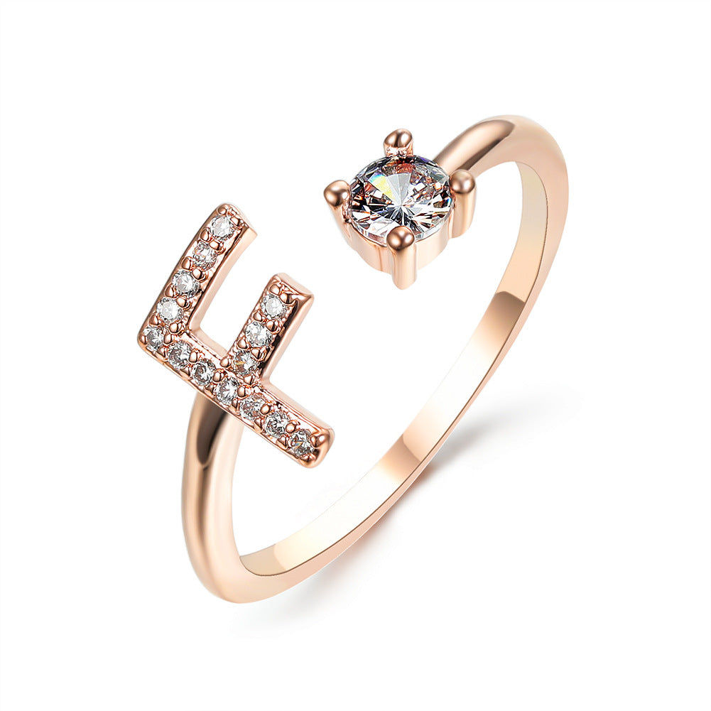 Personalized Diamond Initial Ring