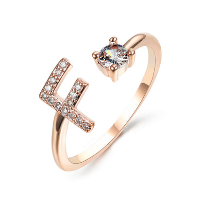 Personalized Diamond Initial Ring