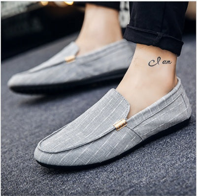 Striped Canvas Loafers Elizabeth Ainsley Men's Shoes