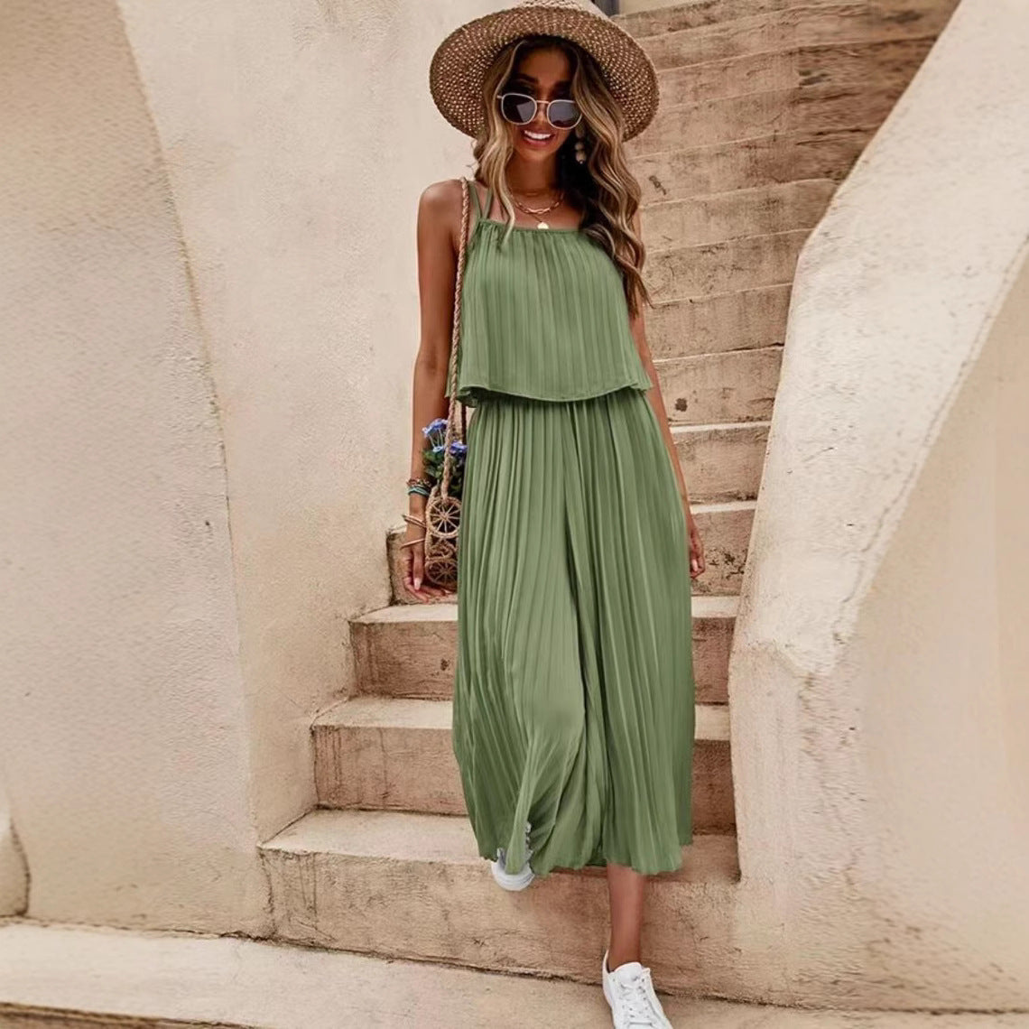 Pleated Loose Jumpsuit by Elizabeth Ainsley