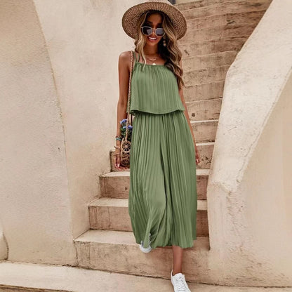 Pleated Loose Jumpsuit by Elizabeth Ainsley