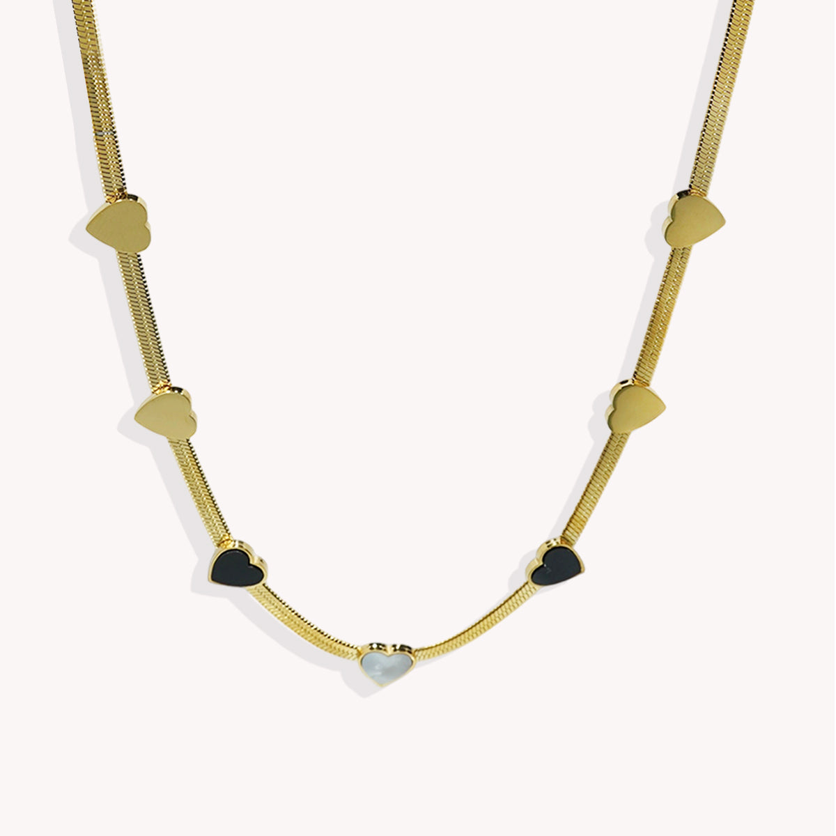 Heart Charm Necklace & Matching Bracelet Set