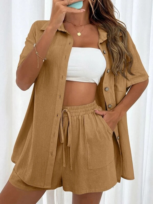 Chic Elizabeth Ainsley Shirt & Shorts Set